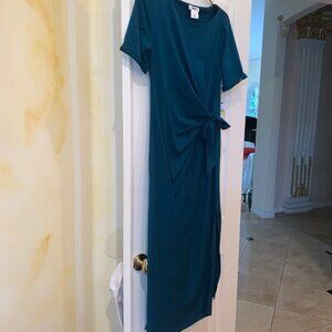 DKNY - teal midi dress